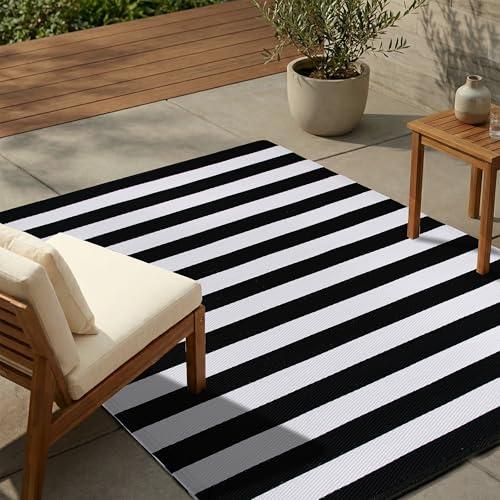 Brittany Stripe Waterproof Outdoor Rug - 4 x 6 ft