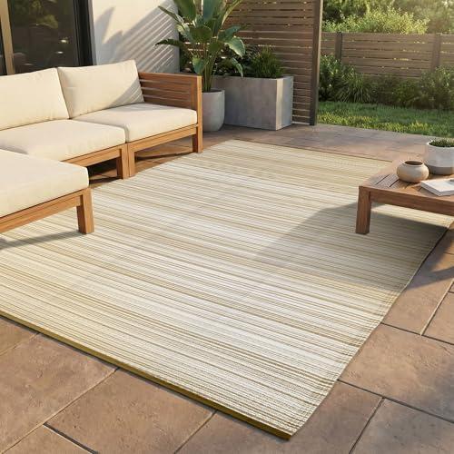 Outdoor Waterproof Camping Rug - Large Striped Design