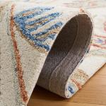 Ivory & Rust Floral Wool Accent Rug - 3' x 5