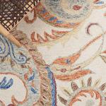 Ivory & Rust Floral Wool Accent Rug - 3' x 5