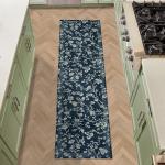 Laura Ashley Navy Floral Border Runner Rug 26"x72