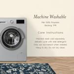 Laura Ashley Navy Floral Border Runner Rug 26"x72