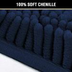 Navy Blue Chenille Bath Rug – Non-Slip, Soft, Washable
