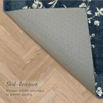 Laura Ashley Navy Floral Border Runner Rug 26"x72