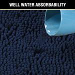 Navy Blue Chenille Bath Rug – Non-Slip, Soft, Washable