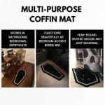 Gothic Black & White Coffin Bath Mat 32"x20