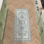 Laura Ashley Sea Spray Blue Medallion Runner Rug