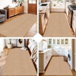 BYYVOO 3x6 Beige Washable Non-Slip Kitchen Runner Rug