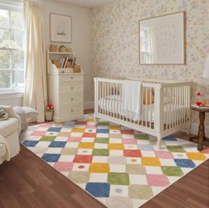 Jinchan 5x7 Washable Kids Non-Slip Area Rug