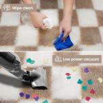 Cozy Beige and White Shag Area Rug 5x7 Ft