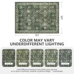 Sage Green 5x7 Boho Area Rug, Washable & Soft