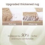 Cozy Beige and White Shag Area Rug 5x7 Ft
