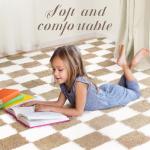 Cozy Beige and White Shag Area Rug 5x7 Ft