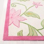 Ivory and Pink Kids Wool Area Rug, 8x10 Feet