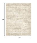 Beige Vintage 9x12 Area Rug, Non-Slip, Washable