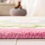 Ivory and Pink Kids Wool Area Rug, 8x10 Feet