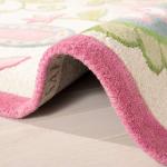 Ivory and Pink Kids Wool Area Rug, 8x10 Feet