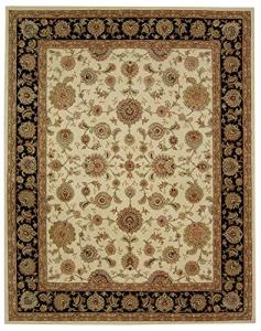 Persian Court Collection Ivory & Black Runner Rug