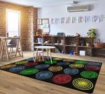 Colorful Circles Kids Area Rug for Playrooms