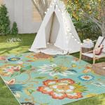 Lahome 6x9ft Floral Non-Slip Outdoor Rug