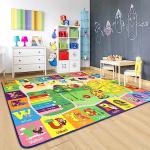 Kid's Learning Area Rug – Non-Slip, Washable 5x7