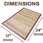 Bamboo Bath Rug with Fabric Edging, Water-Resistant