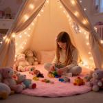 Round Fluffy Pink Rug for Bedroom, 4Ft Fuzzy Shag Circle Area Rug for Girls Kids Room Nursery, Soft Non Slip Plush Carpet for Dorm Living Room Home Decor