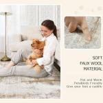 5x8 Abstract Washable Area Rug in Beige/Camel