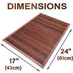 Water Resistant Bamboo Bath Mat Rug - 17" x 24