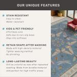 Hazo Haus Insect 3x5 Washable Stain Resistant Rugs for Large Kitchen, Ultra Soft Faux Wool Rugs for Kids Bedroom Beside Bed, Non Slip Entry Rug, Low Pile Fade Resistant, Dusty Blue