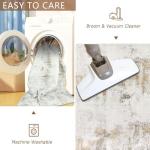 5x8 Abstract Washable Area Rug in Beige/Camel