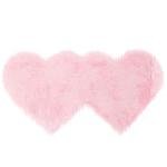 Light Pink Heart Shaped Faux Sheepskin Area Rug