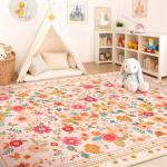 5x7 Floral Area Rug – Machine Washable, Non-Slip