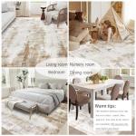 5x8 Abstract Washable Area Rug in Beige/Camel