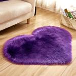 Heart Shaped Faux Fur Area Rug - Purple