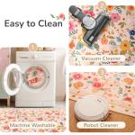 5x7 Floral Area Rug – Machine Washable, Non-Slip