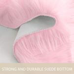 Light Pink Heart Shaped Faux Sheepskin Area Rug