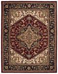 Traditional Oriental Medallion Red Wool Round Rug