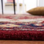 Traditional Oriental Medallion Red Wool Round Rug