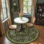 Moynesa 6ft Floral Round Boho Area Rug