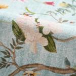 Floral Half Circle Area Rug - Washable Blue/Pink