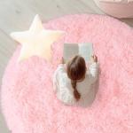 Round Fluffy Pink Rug for Bedroom, 4Ft Fuzzy Shag Circle Area Rug for Girls Kids Room Nursery, Soft Non Slip Plush Carpet for Dorm Living Room Home Decor