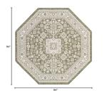 Outdoor Aztec Collection 8 Ft Green Rug