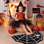 Halloween Black Spider Web Bath Mat, Non-Slip