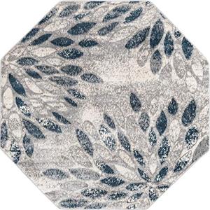 Charleston Gray Octagon Low-Pile Rug - 6 Ft