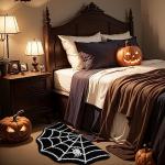 Halloween Black Spider Web Bath Mat, Non-Slip