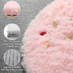 ONASAR Light Pink Round Area Rugs 4ft for Bedroom Living Room, Fluffy Circle Rug for Kids Girls Boys Teen, Soft Plush Shaggy Carpet for Nursery Dorm Classroom Playroom Home Decor Aesthetic