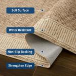 GarveeHome Washable 4x6 Striped Border Area Rug