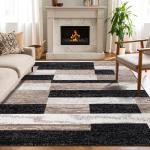 Modern Geometric Indoor Rug with Jute Backing