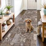 Washable 3x12 Vintage Patchwork Runner Rug